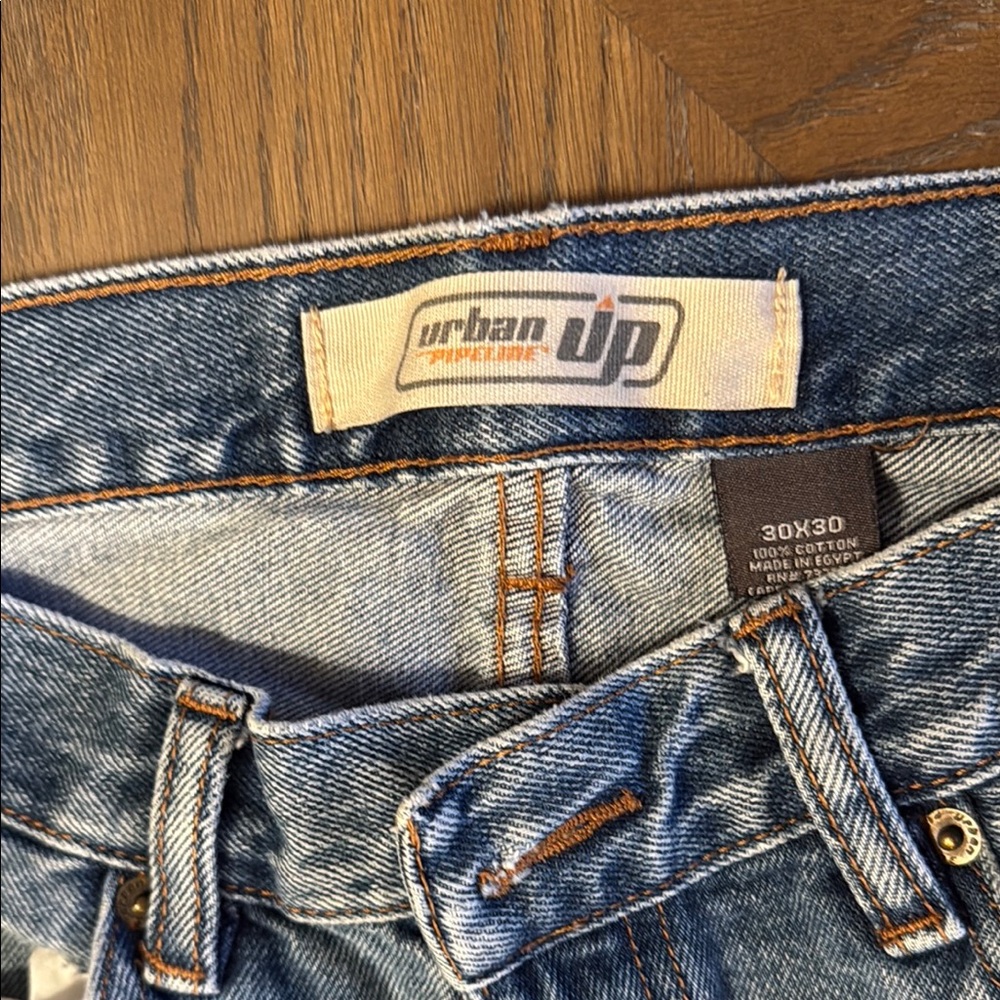 Urban Pipeline Blue Jeans with Distressed Details and Slim Fit